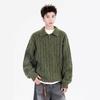 Unisex Retro Half-Zip Cable Knit Sweater Coat - Autumn Old Money Style Pullover