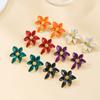 Bohemia Ethnic Style White Enamel Flower Stud Earrings for Women Charm Stainless Steel Wedding Bride Jewelry Accessories Gift