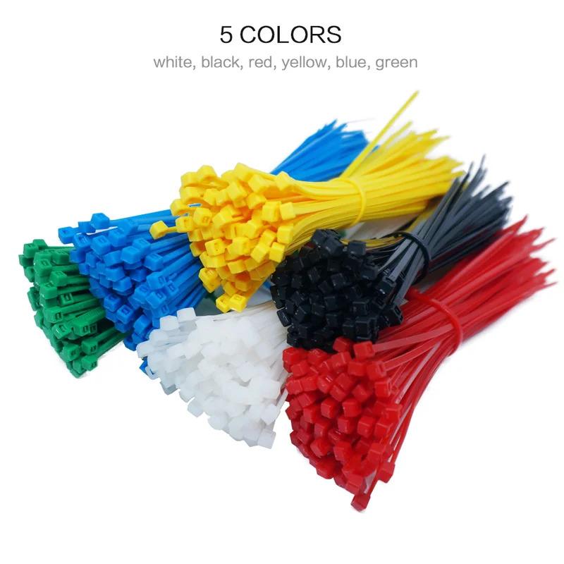 100 PCS 3mm*150mm Self-Locking Nylon Wire Cable Zip Ties Organiser Fasten Cable White Black Yellow Green Cable Ties