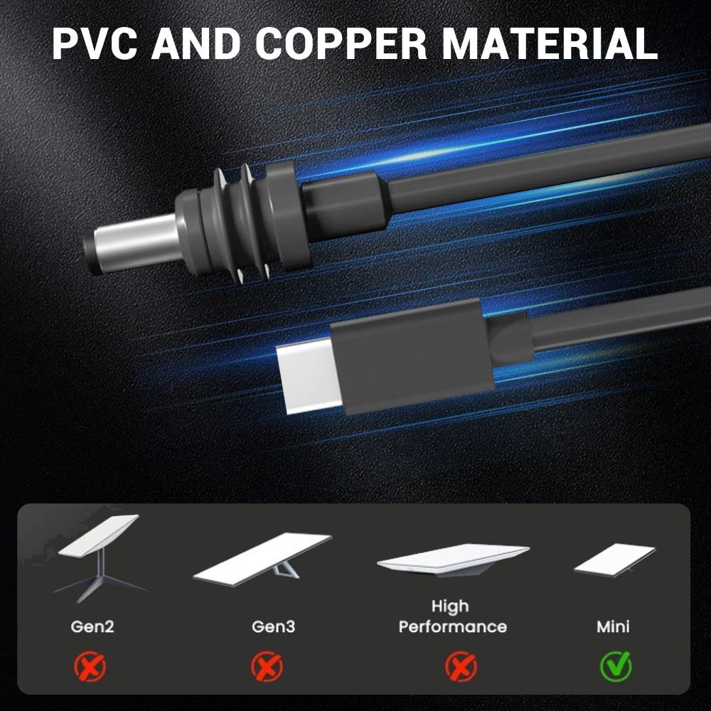 PVC Pure Copper USB C to DC Power Cord Type C to DC Extension Cable Indoor Use and Outdoor Use