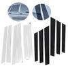 6X Chrome/Glossy Window Balck Pillar Posts Trim Overlay For 2007-2011 Honda CR-V