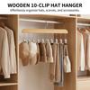 Solid Wood Hat Hooks Multifunctional Storage Hanger Space Saving Organizer For Home Closet Storage 10 Hooks