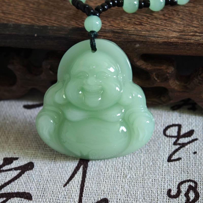 Přívěsek Draka ze zeleného jaspisu a bílého nefritu - Unisex Imitace Hetianského nefritu