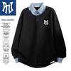 PNJ Men's Heavyweight Mock Two-Piece Polo Sweatshirt