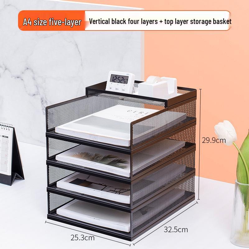 A3A4 Metal File Holder & Multi-layer Office Storage Rack
