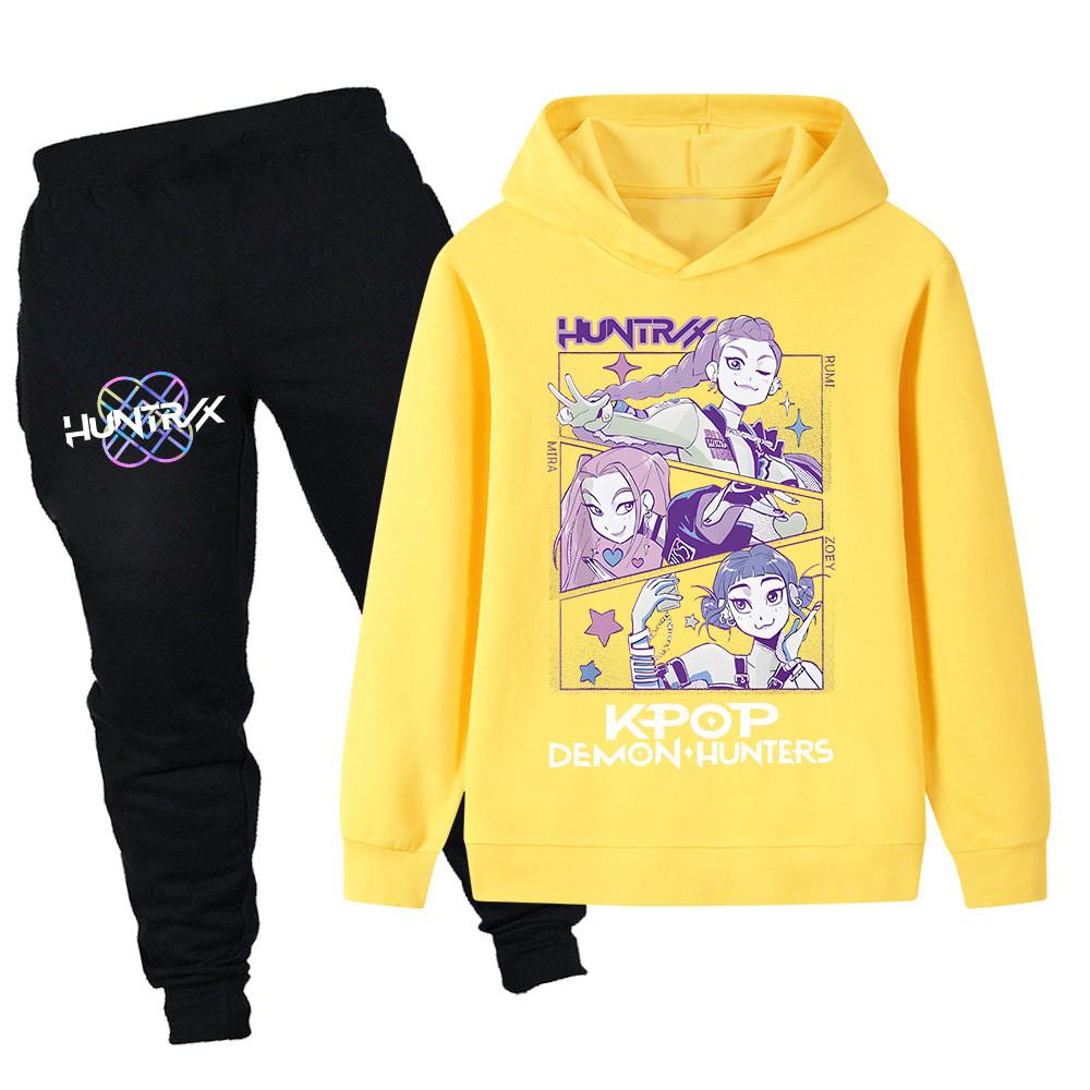 PB1199 Kids Boys Girls Kpop Mira Zoey Rumi Print Long Sleeves Hoodie Pants Trousers Clothes Sets