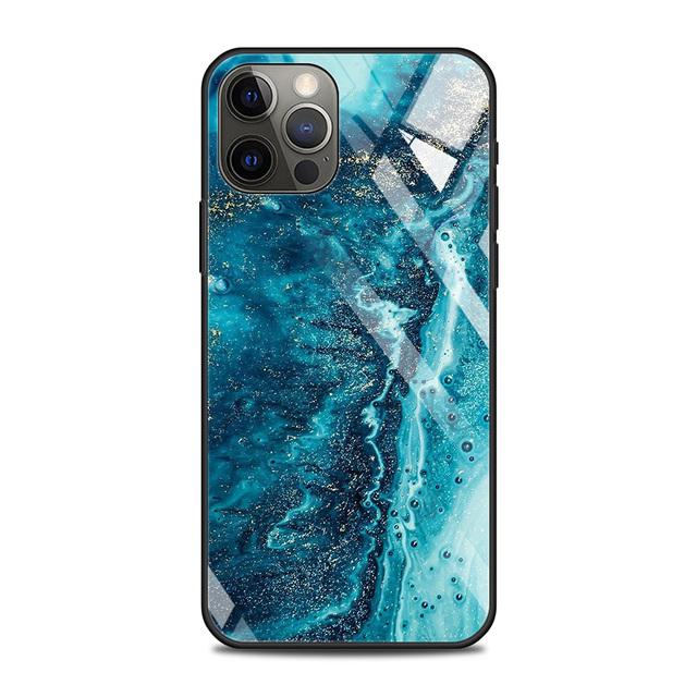 Tempered Glass Case For Iphone 12 11 Pro Max 14 13 12 Mini Fundas X Xr Xs Max 8 7 6s Plus Cover Shell Fundas Colorfull Marble