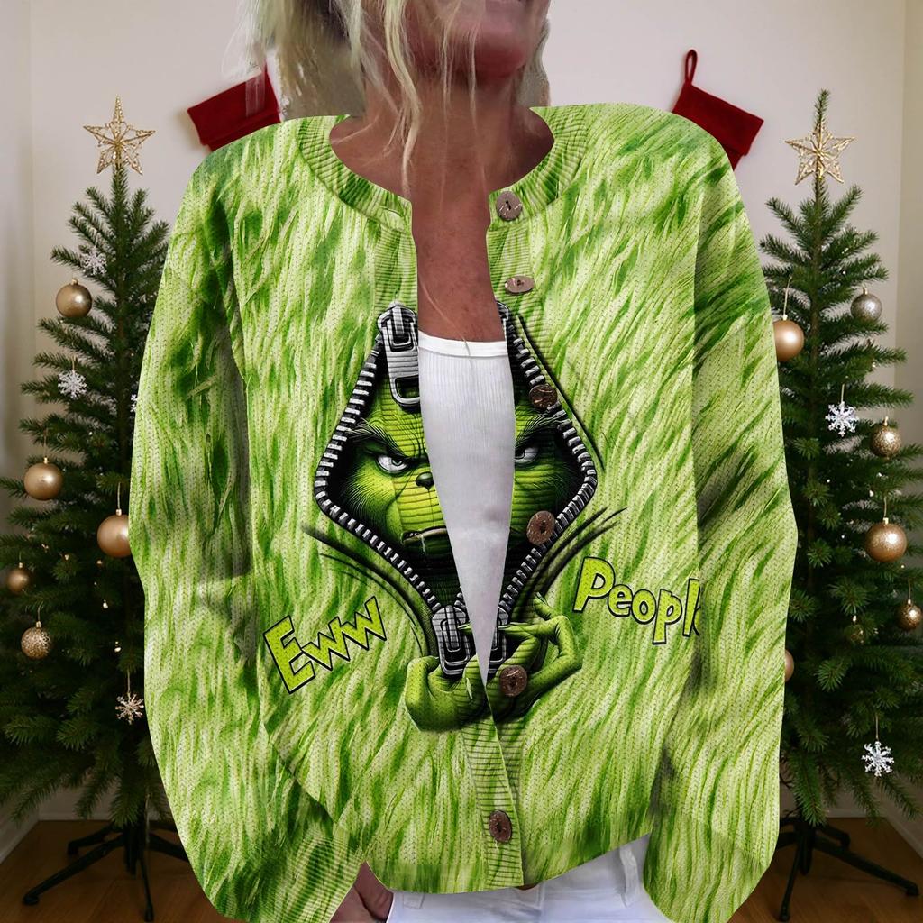 Women'S Christmas Sweater Cute Fun Christmas Sweater Fall And Winter Long Sleeve Knitted Sweater