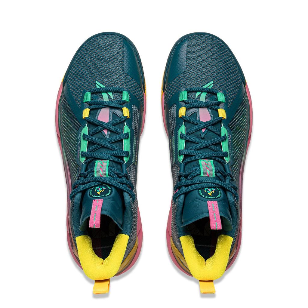 Li Ning BadFive 4 Dämpfend Abriebfest Atmungsaktiv Mittelhoch Basketballschuhe Herren Grün ABFU015-10