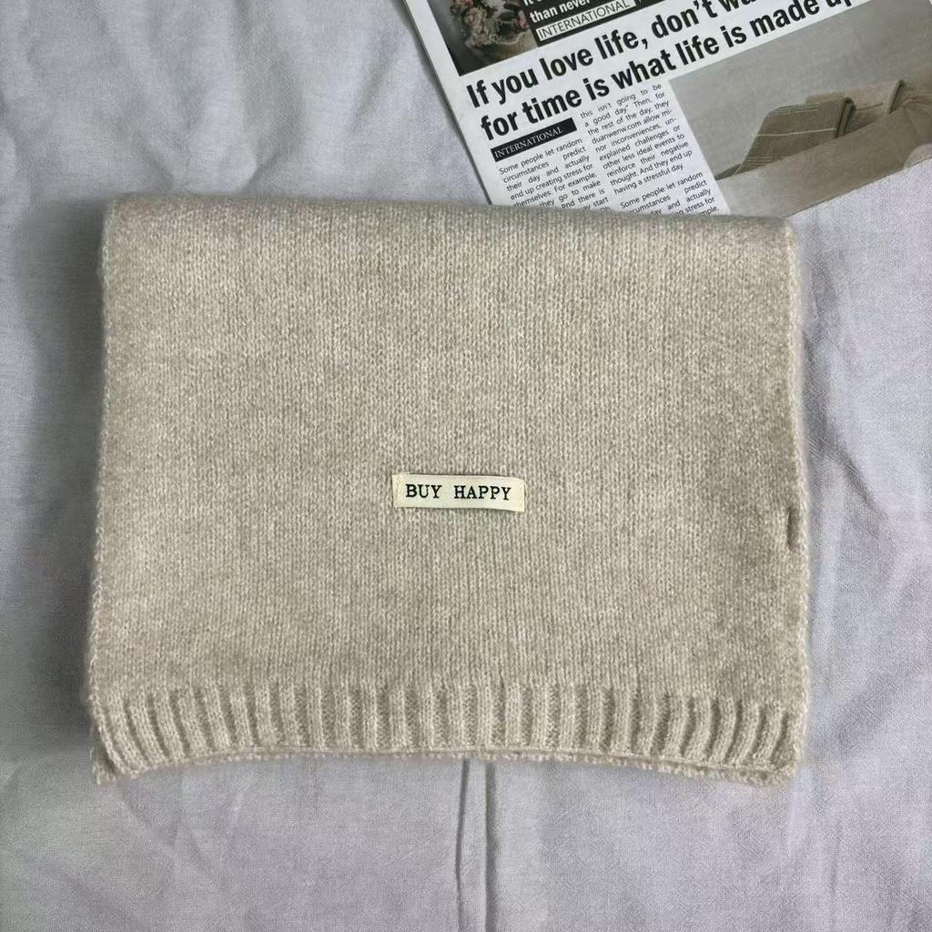 Unisex Cashmere Scarf: Skin-Friendly, Thick, Warm, Versatile, Solid Color, Parent-Child Style for Autumn & Winter.