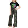 Children's Short-Sleeve Printed Two-Piece Pajama Set With T-Shirt And Pants