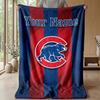 Chicago Cubs Benutzerdefinierte Flanell-Kuscheldecke Drucken Sie Ihren Namen Text Weiche Warme Decke Weihnachtsgeschenk