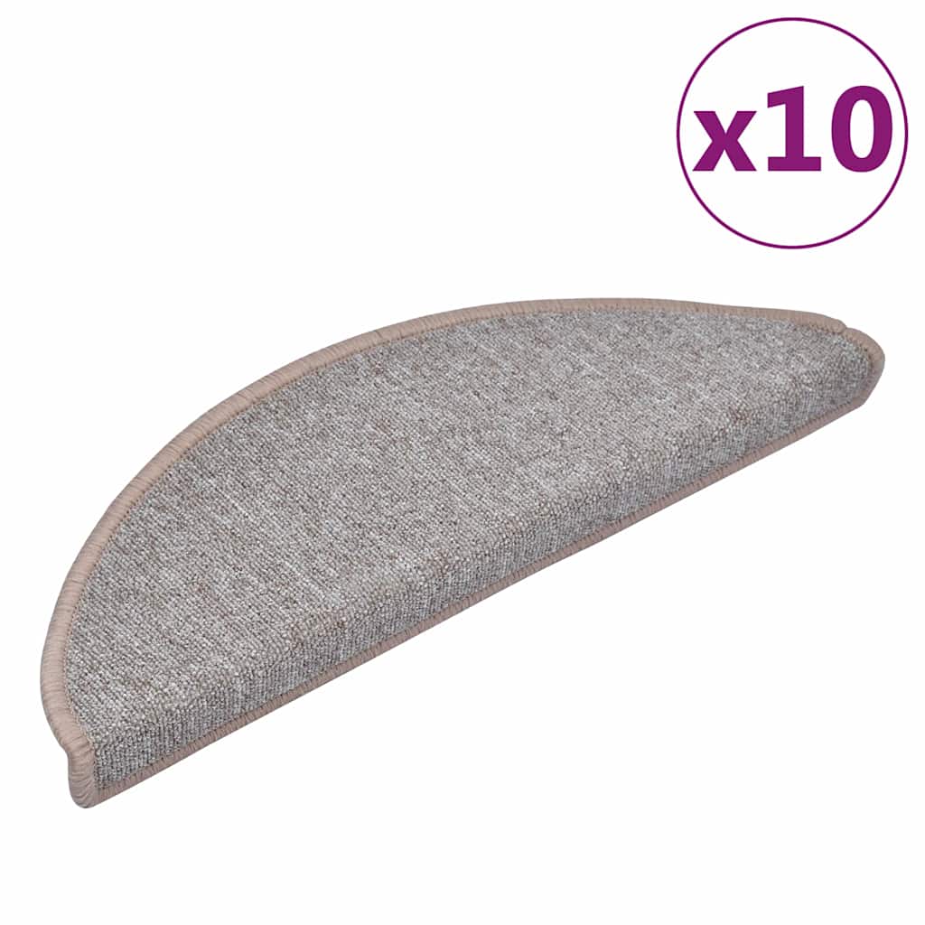 Stair Mats 10 Pcs. 65 x 24 x 4 cm Light Brown