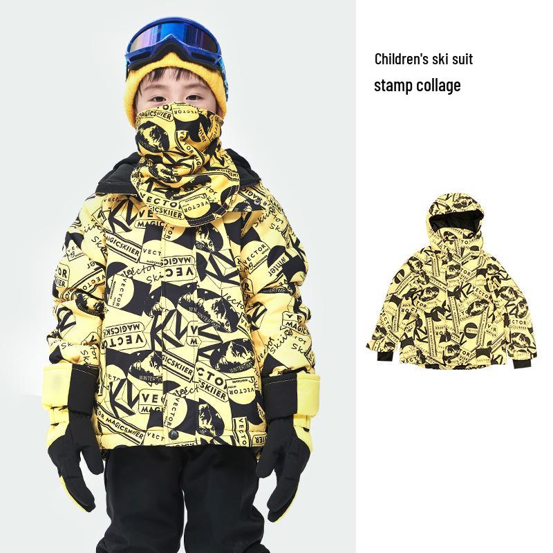 VECTOR Kids' Winter Ski Suit: Waterproof, Thickened, Cold-Proof Ski Jacket & Pants for Boys and Girls.