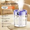 Triple Spray Humidifier Quiet Large Mist Volume Large Capacity For Bedroom Living Room Office Home Safe For Pregnant Women Baby