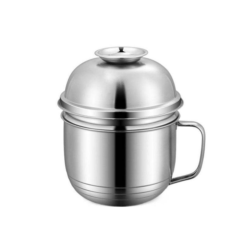 304 Stainless Steel Large Capacity Soup and Rice Bento Box with Compartmentalized Lid for Office Workers