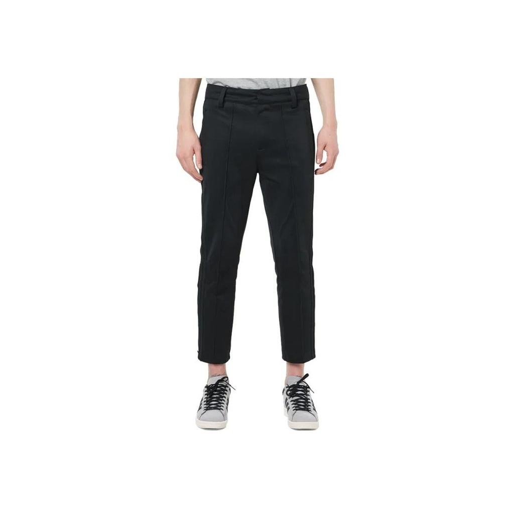 Adidas X Neighborhood Solid Color Button Straight Leg Casual Pants Men Bottoms Black S15226
