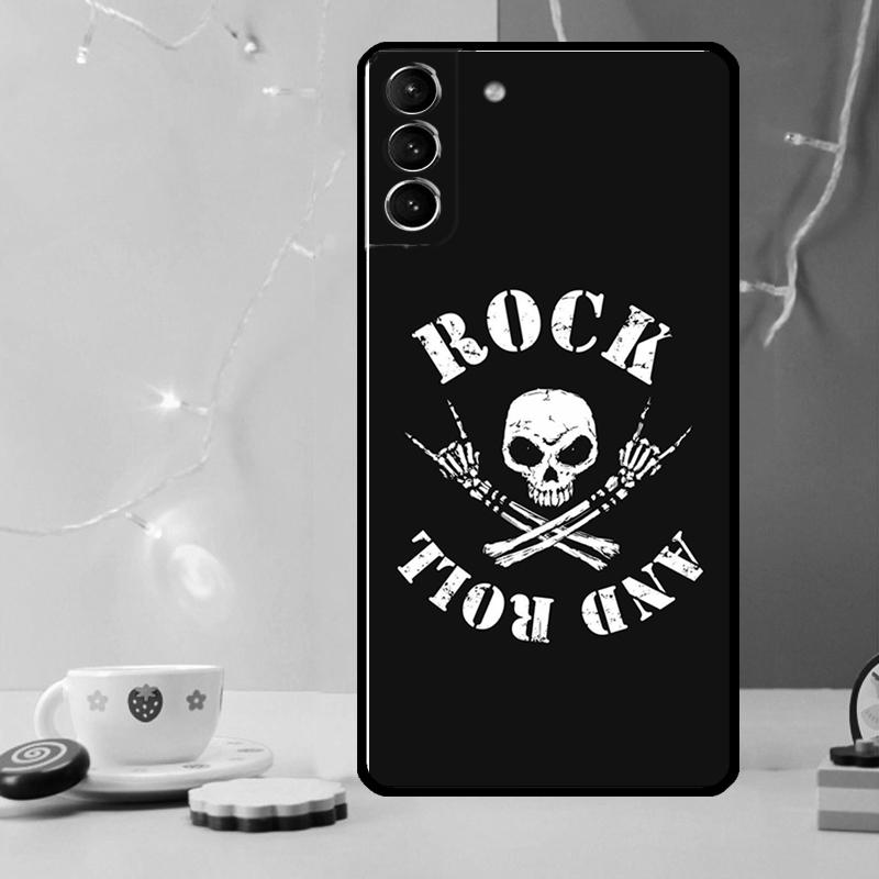 Rock Roll Skull Phone Case For Samsung Galaxy S25 Ultra S20 S21 S22 S23 S24 Plus S9 S10 S24 FE S25 FE Cover