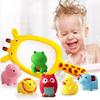 7 Pcs/Set Cute Animals Kids Fishing Net Bath Toys Baby Bath Toys Children Bathtime Fishing Water Play Toys