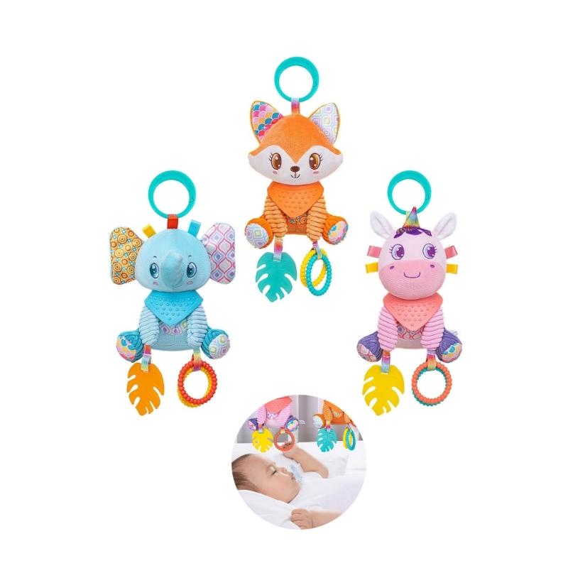 Interactive Baby Bed Hanging Decoration Toy Feature Squeaky Rattle Design For Sensory Play And Cognitive Growth
