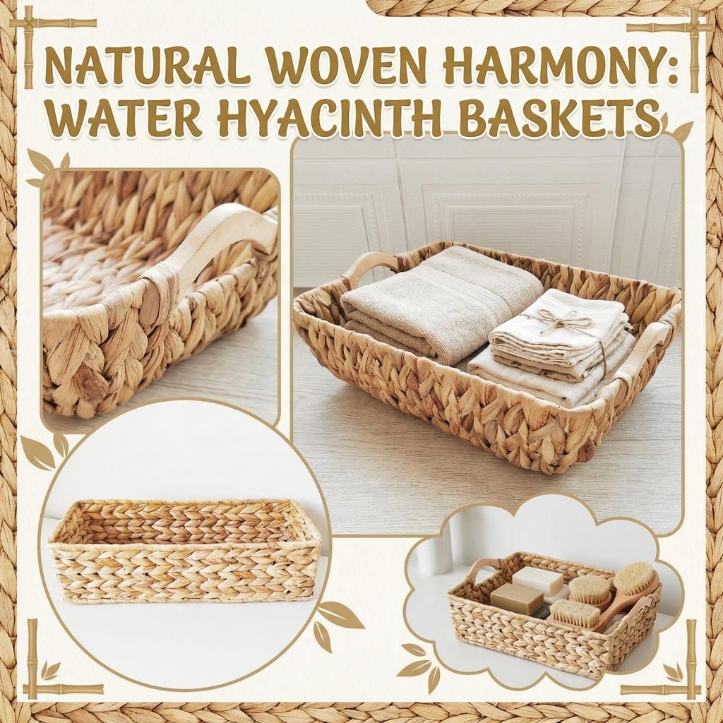 Toilet Tank Storage Basket, Suitable For Bathroom Use, Water Hyacinth Design, Top Storage Basket For Toilet Tanks.