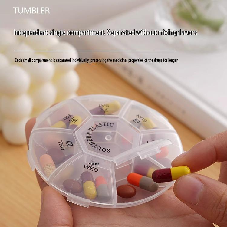 Bärbar 7-dagars medicindoserare för dagligt bruk