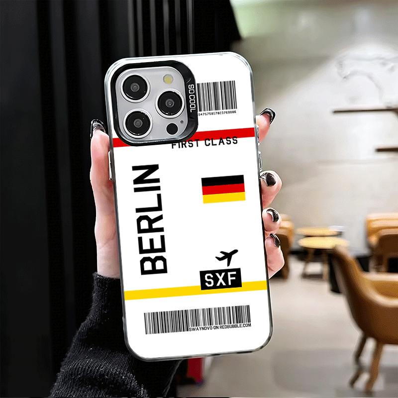 Travel Air Ticket Label Shockproof Phone Case for iPhone 17 Air 16 16E 15 Pro Max 14 Plus 13 Mini 12 Back Cover Anti Fall Fundas