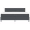 LED Box Spring Bed in Dark Grey and White 200 x 200 cm Cord Fabric