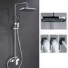 14 Inch Big Panel Large Flow Supercharge Ceiling Mounted Shower Head Set 3 Modes High Pressure Rainfall Shower Faucet Accessorie