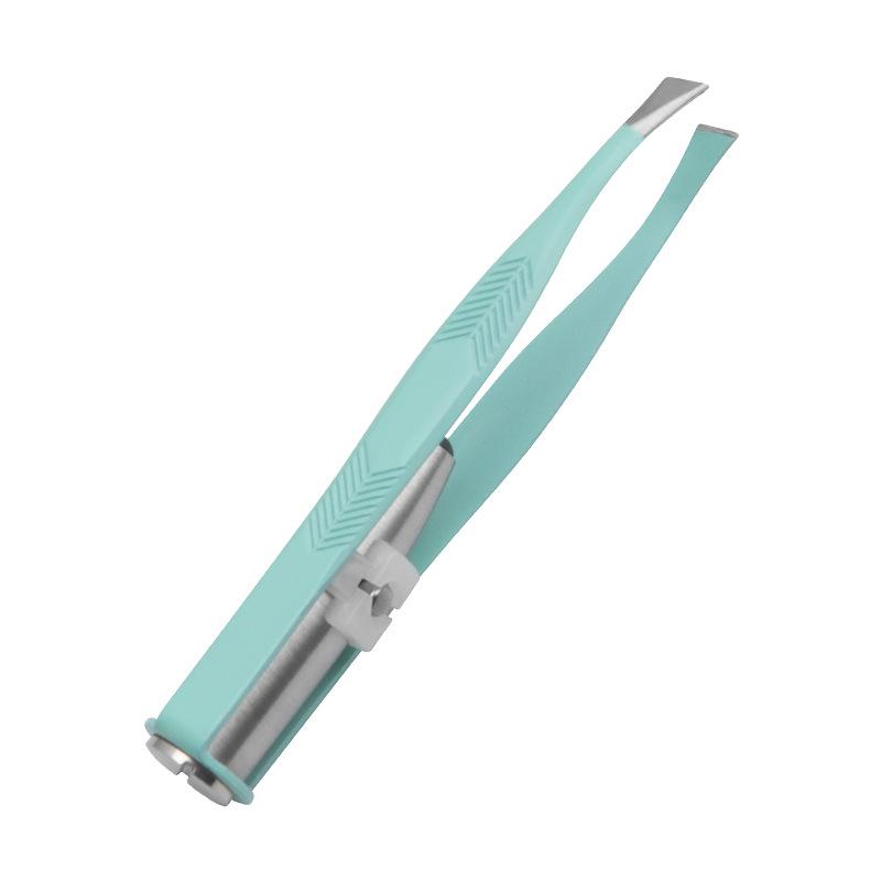 Pinça de sobrancelha com luz LED: Ferramenta de Aço Inoxidável para Aparar Sobrancelhas para Maquilhagem de Beleza de Precisão