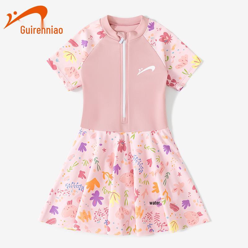 

Girls Professional One-Piece Swimsuit - 2025 Autumn/Winter Training Edition Size 10: Height 110-120cm рожевий/персиковий