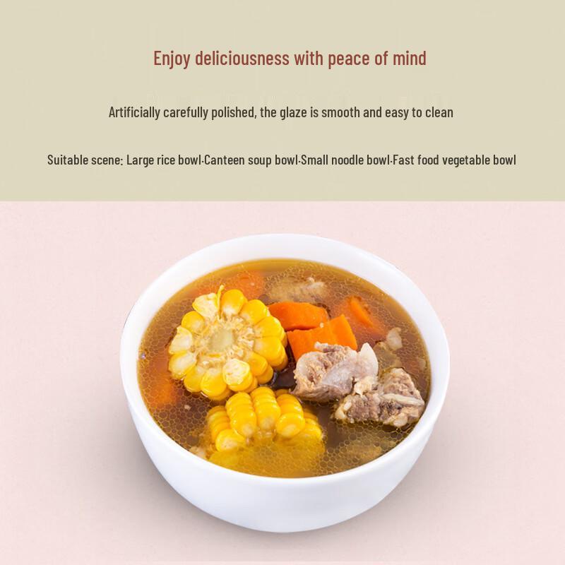 White Melamine Round Soup Bowl