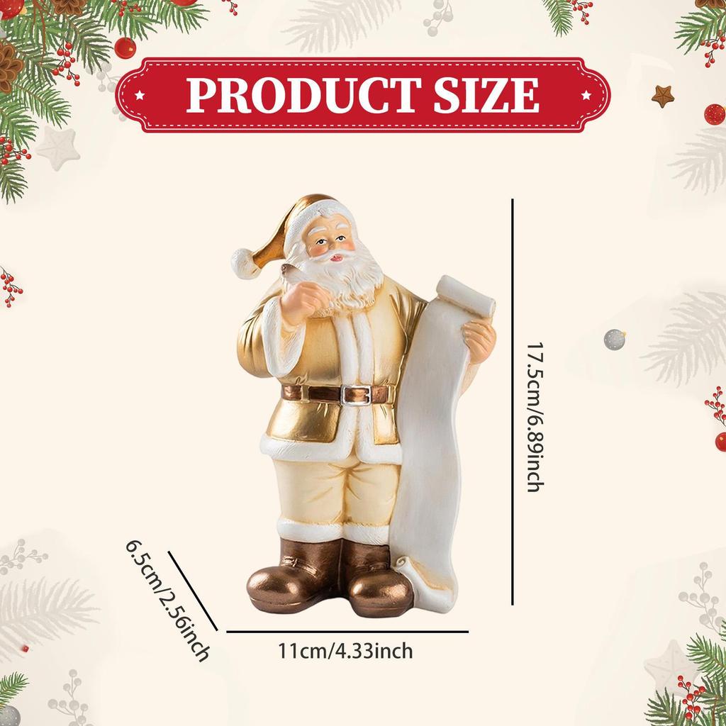 Christmas Santa Figurine 17.5cm Decorative Home Decor Traditional Decoration Holiday