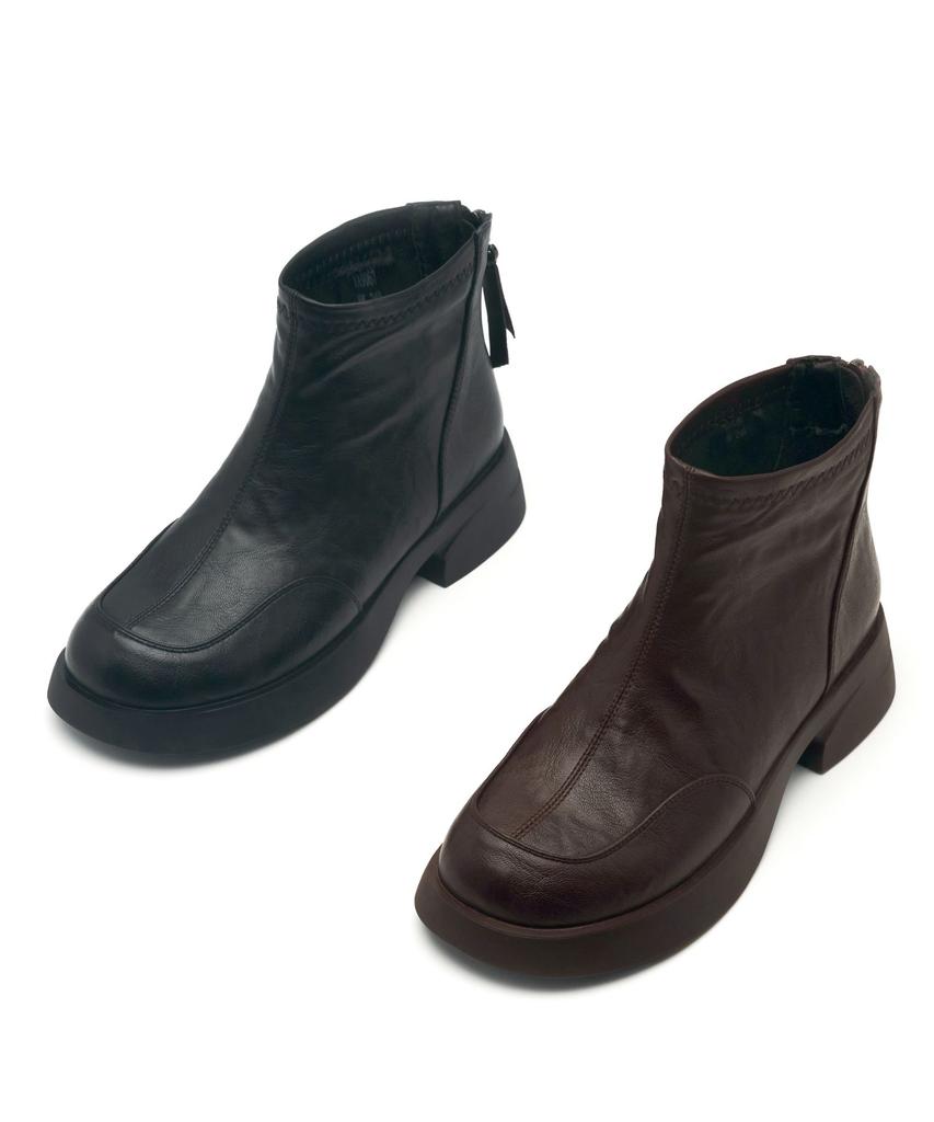 Spur Colin Round Edge Ankle Boots 4.5Cm -Va9067 (2Color)