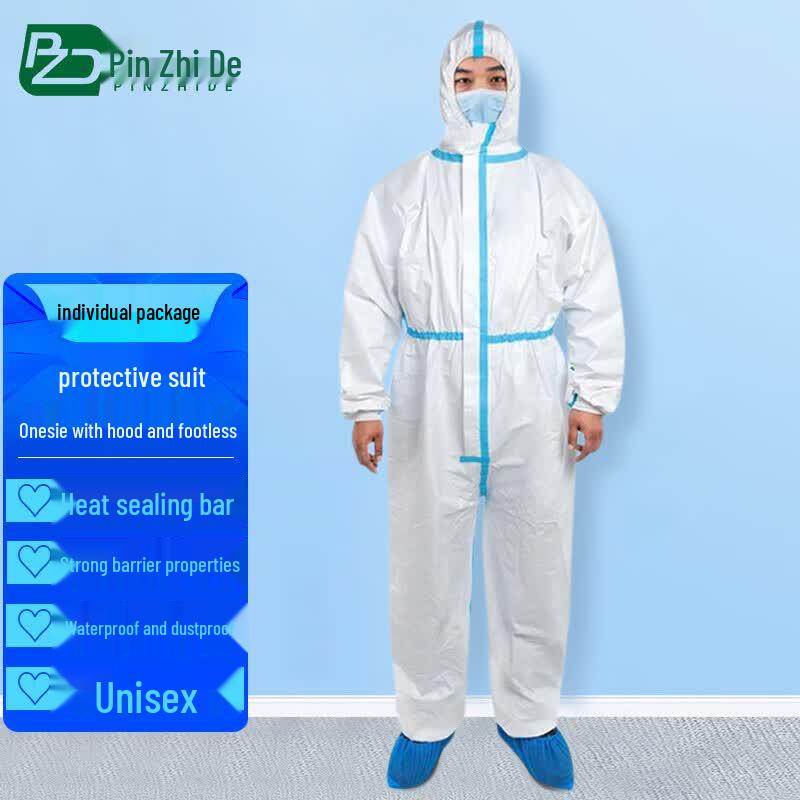Disposable Non-Woven Hooded Coverall Protective Suit 2XL