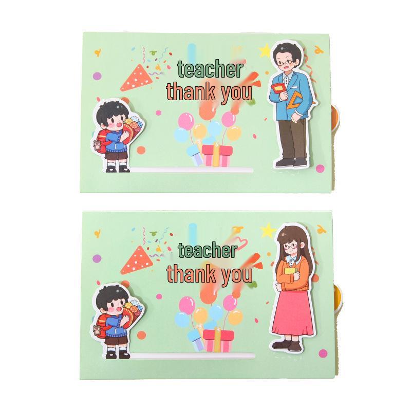 Heartfelt 3D Hand-painted Greeting Cards: Cute Designs for Mother's, Children's, Student's, and Teacher's Day Celebrations.