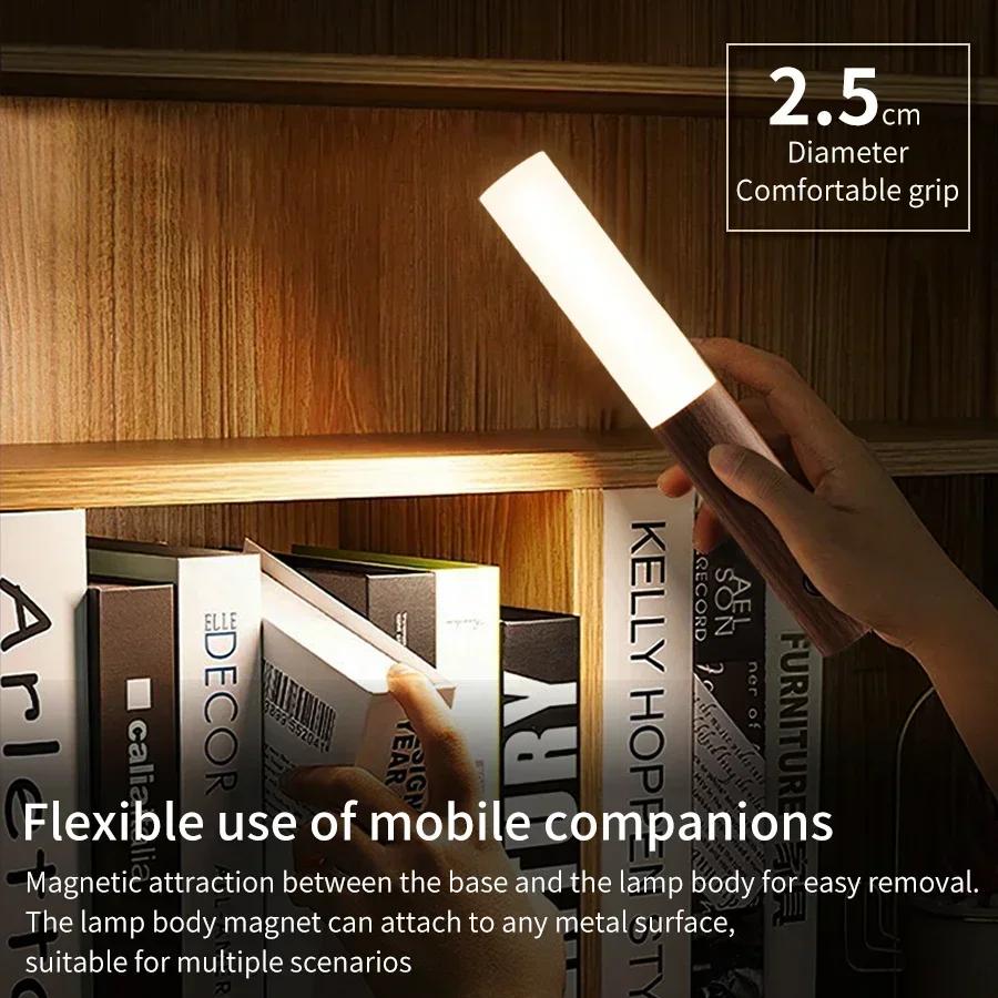 1/2/3Pcs Rechargeable Motion Sensor Night Light Wall Sconces Magnetic Wall Lamp For Bedroom Stairs Hallway Kitchen Cabinet Light