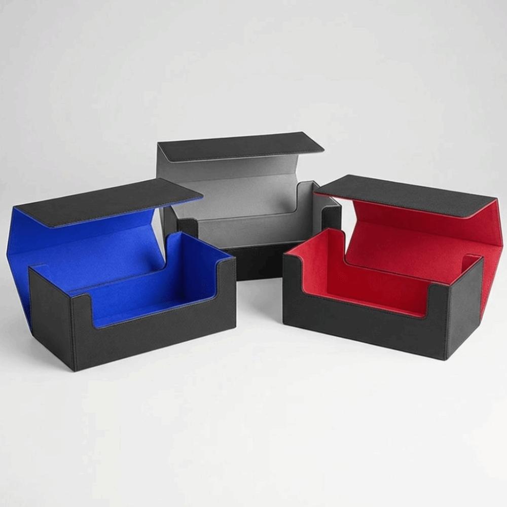Leather Trading Cards Storage Box Magnetic Closure Commander Card Box For MTG TCG,Sport Cards