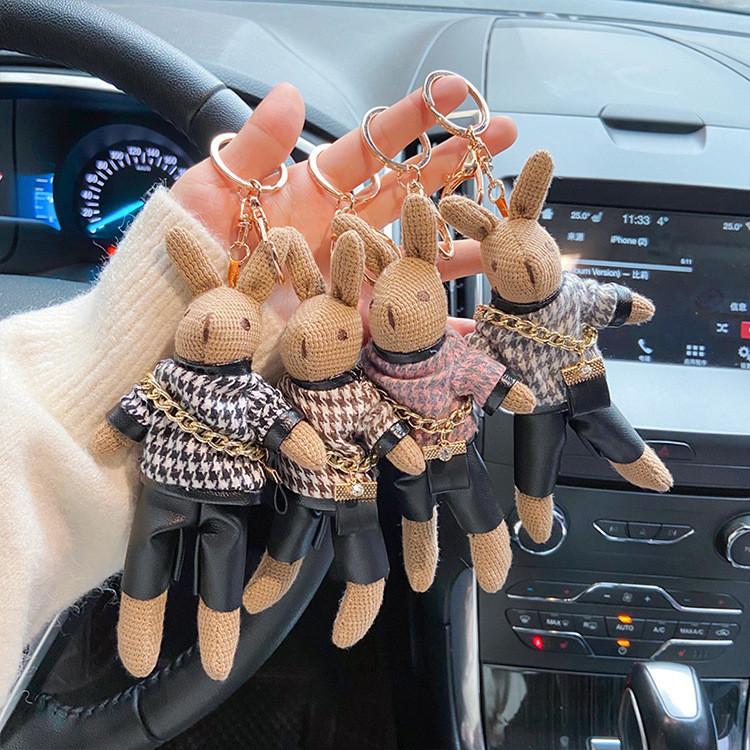 Cute Bunny Keychain In Various Colors Fashionable Bag Pendant For Women
