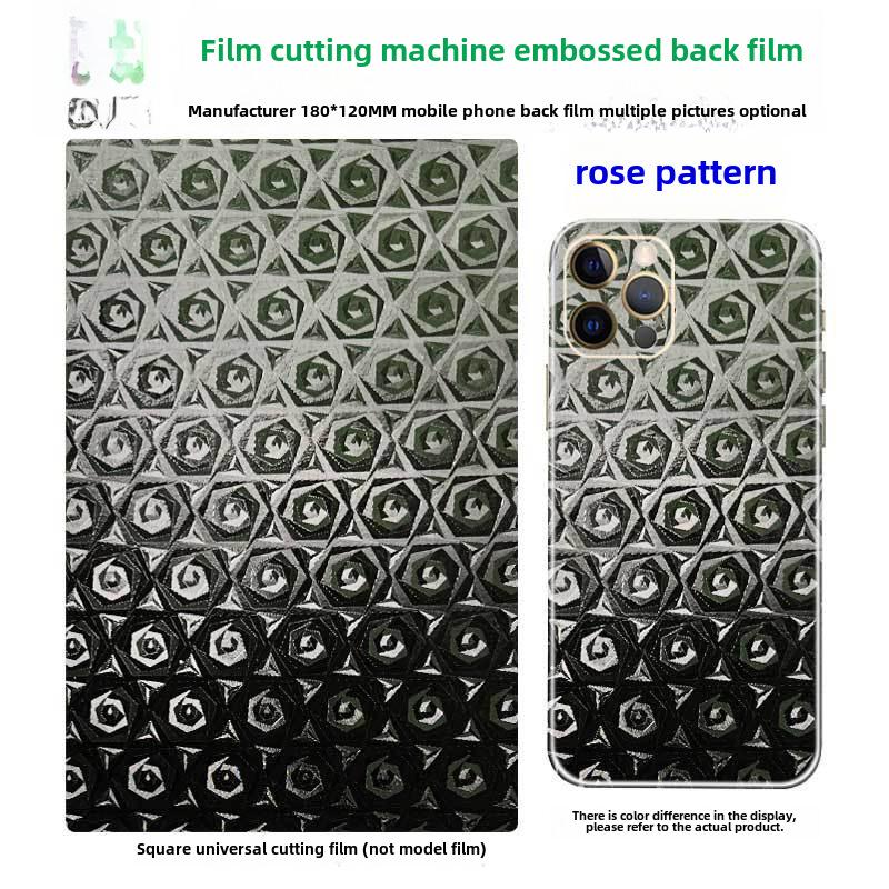 3-Layer 8-Inch Carbon Fiber Blade Laser Film Cutting Machine for Universal Phone Film with Crocodile Leather Pattern.