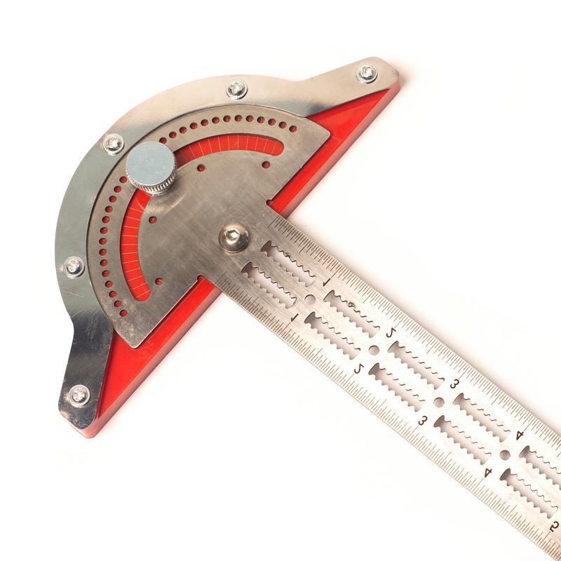 0-180 Degree Angle Gauge Woodworkers Edge Ruler Aluminum Alloy Protractor Angle Finder Ruler Precision Carpenter Measuring Tool