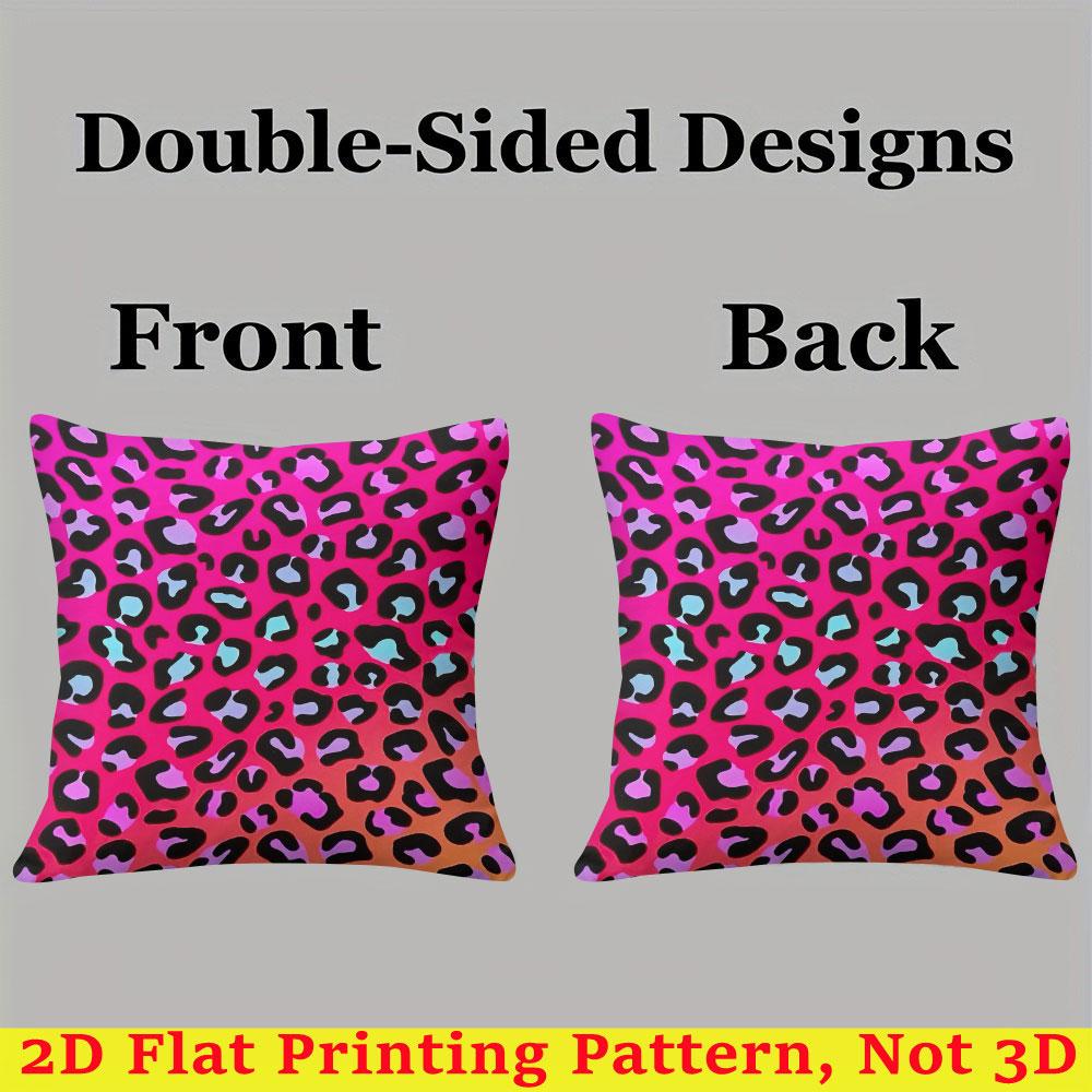 Neon Leopard Square Jacquard Pillow Cover for Sofa Office Waist Cushion Cover Home Decorative Pillowcase