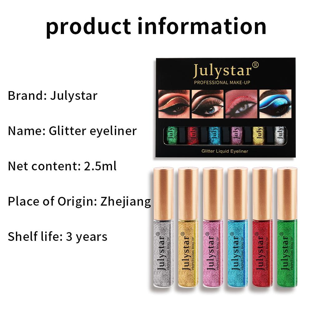 JULYSTAR Color Pearlescent Liquid Eyeliner Does Not Smudge Liquid Eyeliner Set Eyeliner Liquid Pen Waterproof
