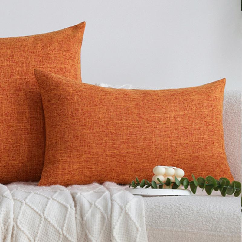 Husă de pernă de canapea din in gros, culoare solidă, pernă, pernă pentru living, pernă de spate, mașină, hotel, pernă pentru talie