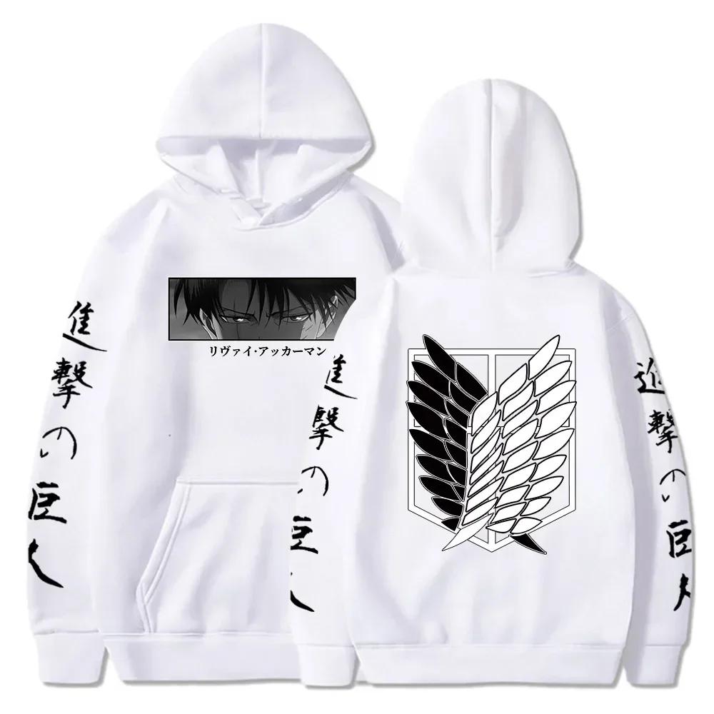 Hoodies Men Women Levi Anime Print Attack on Titan Sweatshirt Pullover