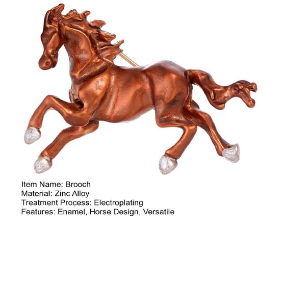 Brooch Pin Chinese Zodiac Year of Horse Enamel Brooch Vintage Animal Zodiac Pin Sweaters Hats Bags Badge Clothing Decoration