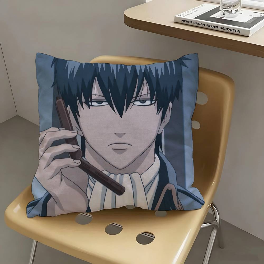 1pc Hijikata Toushiro Anime Cartoon Characters Pillow Case Fashion Square Pillowcase Bedroom Sofa Room Ins Decoration Leisure