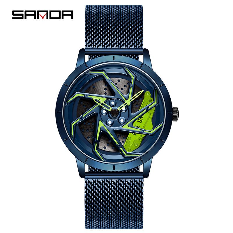 Sanda Meilleure Vente 1088 Montre pour Adolescent: Personnalisé, Cadran Rotatif 3D, Tendance, Quartz Étanche.