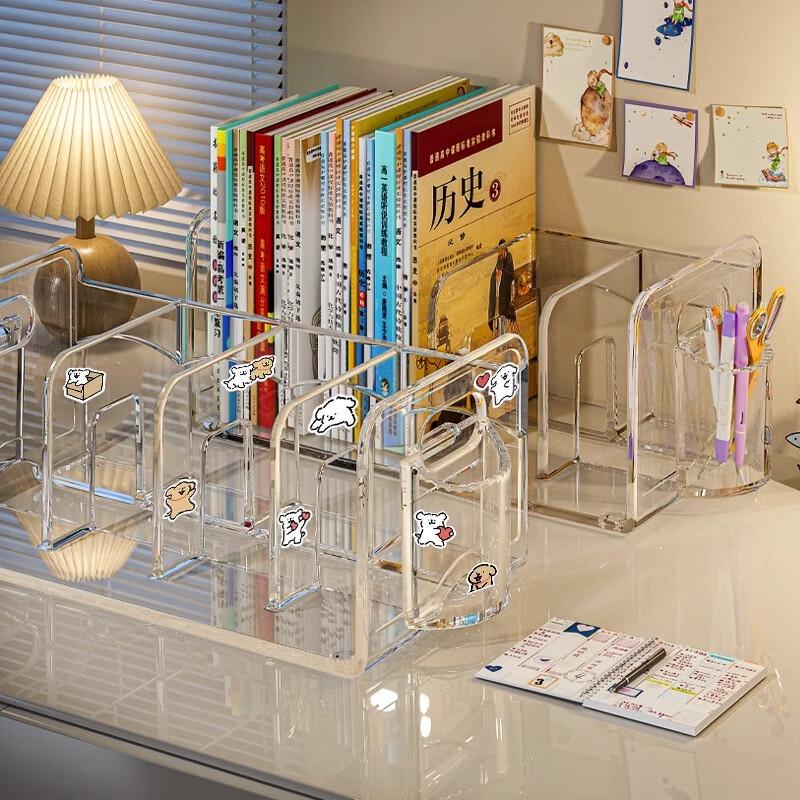 miflame Transparent 4-Compartment Desktop Organizer