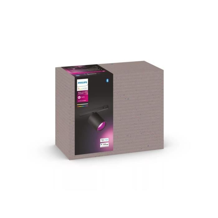 Spot cylindrique - Philips Hue - Perifo - Noir - Métal - LED - Intérieur